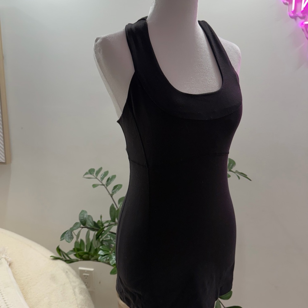 Lululemon Athletica cross my heart Black Tank Top